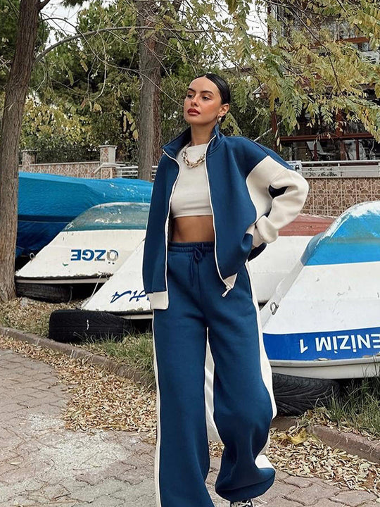 Damen sportlicher Jogginganzug mit modischem Schnitt und elastischen Bündchen R&B
