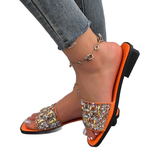 Damen Glamouröse Slides mit funkelnden Akzenten R&B