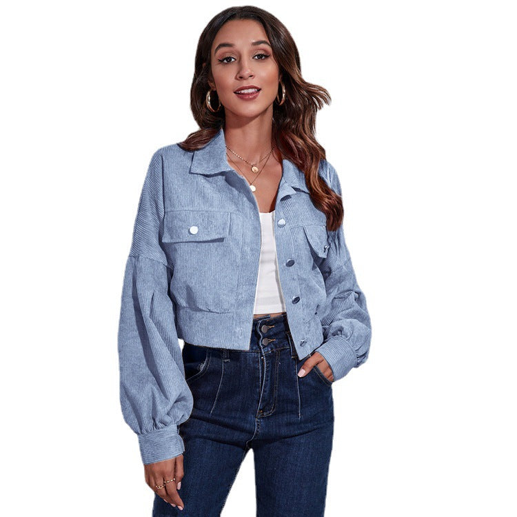 Damen Trendige Blousonjacke mit weiten Ärmeln und Rippstrickdetails R&B