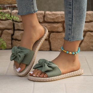 Damen modische Espadrilles mit dekorativem Schleifen-Detail R&B