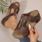 Damen Wedge-Sandalen mit komfortabler Fußbett und elegante Riemen R&B
