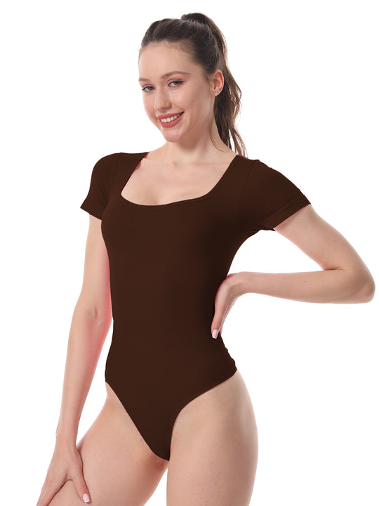 Damen Sportlicher Body mit kurzem Arm und innovativem Rippdesign R&B