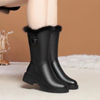 Damen Stiefeletten mit warmem Innenfutter und modischem Riemen