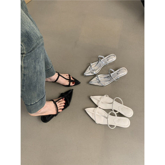 Damen elegante Slingback-Flats mit spitzem Design R&B