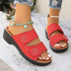 Damen Komfortable Sandalen mit verstellbaren Riemen und eleganten Nieten R&B