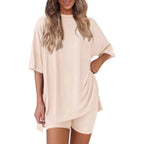 Damen lässiges Sport-T-Shirt mit Shorts im Set R&B