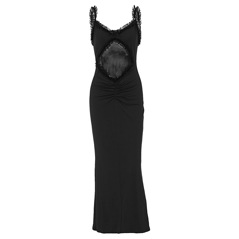 Damen Figurbetontes Wickelkleid mit raffinierten Cut-Outs und Rüschendetails R&B
