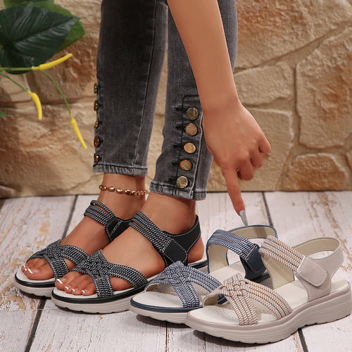 Damen Komfortable Sandalen mit verstellbaren Riemen und anatomischem Fußbett R&B