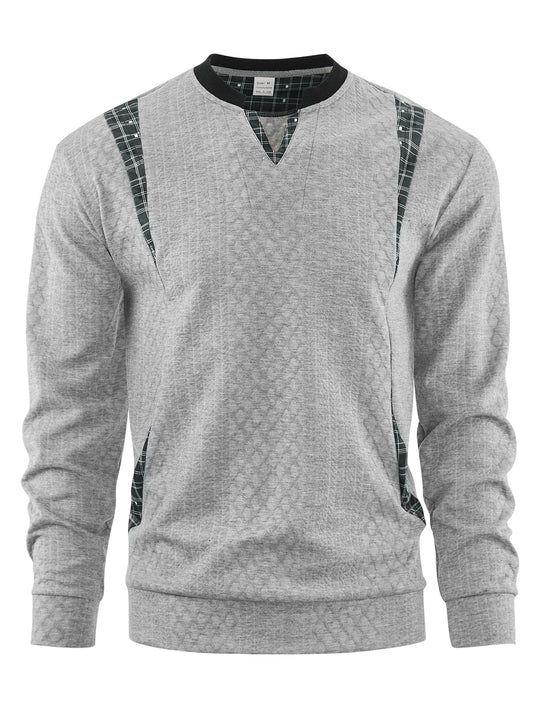 Herren Strickpullover mit modischen Karoelementen R&B