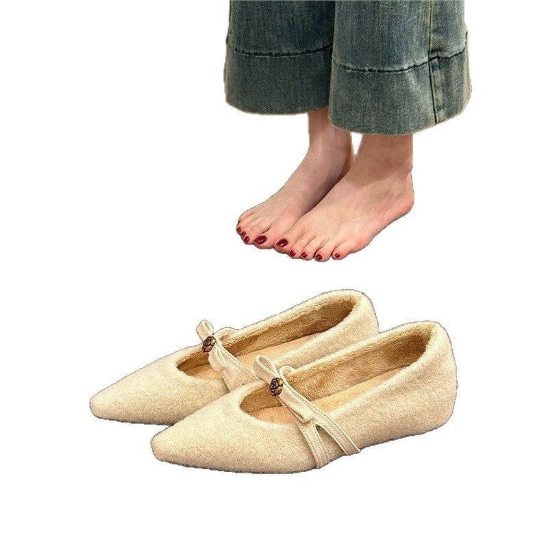 Damen spitze Ballerinas mit zierlichem Blumenakzent R&B