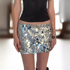 Damen Glitzernder Minirock mit Pailletten R&B
