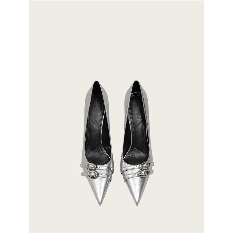 Damen elegante High Heel Pumps mit Schmuckakzent R&B