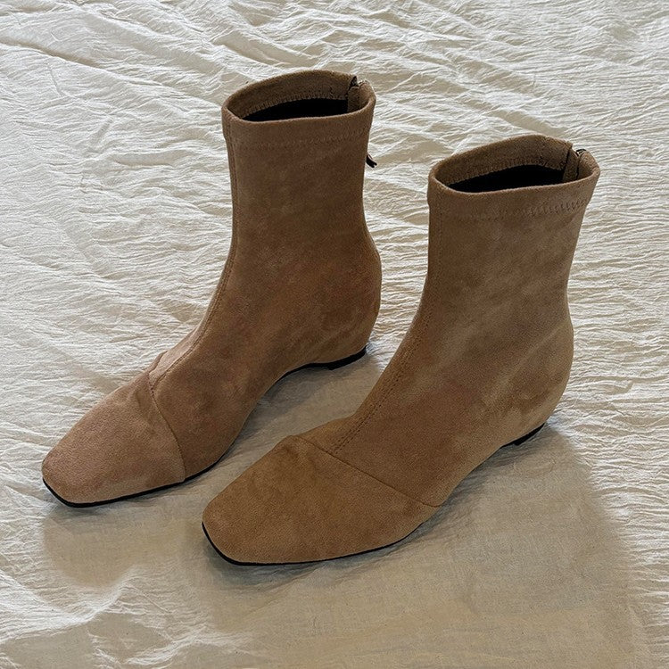 Damen elegante Ankle Boots mit spitz zulaufender Zehenpartie und komfortablem Blockabsatz
