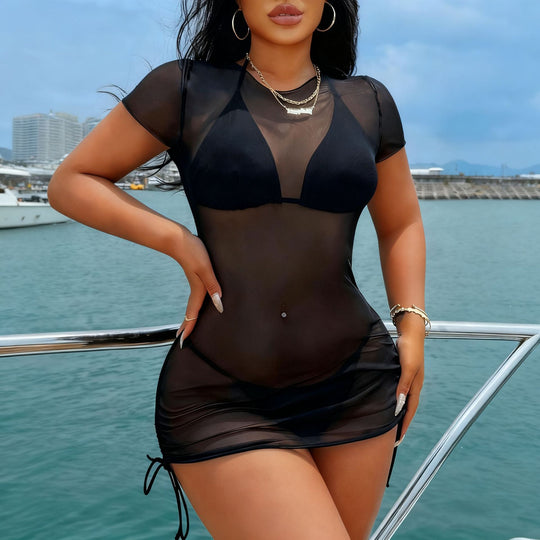 Damen Transparenter Badeschutzkleid R&B