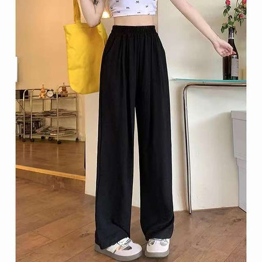 Damen Weite Leinenhose mit elastischem Bund und praktischen Taschen R&B