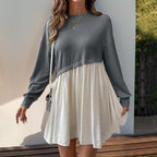 Damen Freizeitkleid mit lässigem Oberteil und fließendem Rock R&B