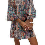 Damen Viskose Minikleid mit einzigartigem Muster R&B