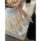 Damen Elegante transparente Pumps mit floralen Applikationen R&B