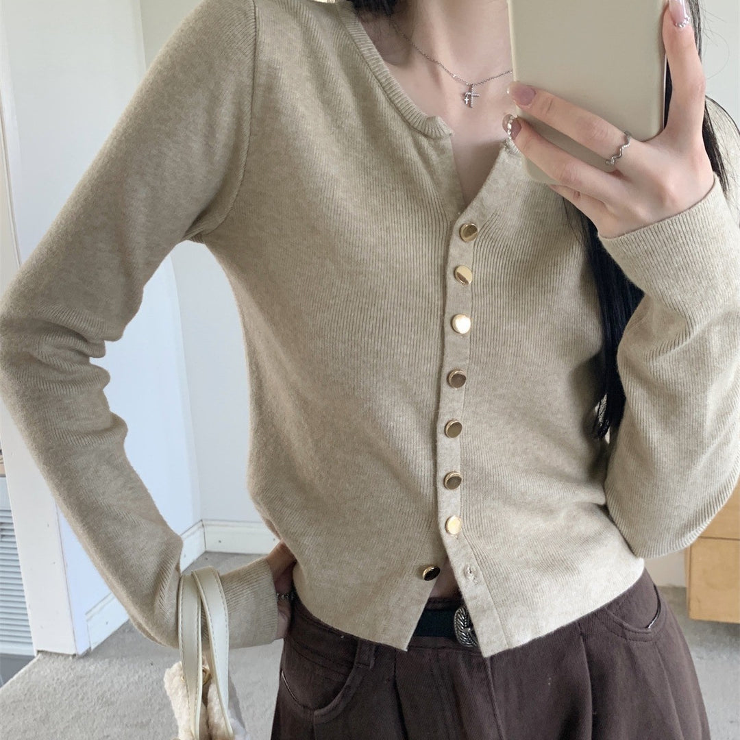 Damen Strickjacke mit perlmuttknöpfen R&B