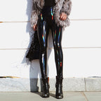 Damen Leggings im Hochglanz Look mit figurformendem Schnitt