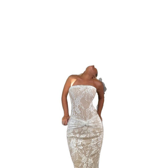 Damen Spitzenkleid mit figurformendem Design und elegantem Knotendetail R&B