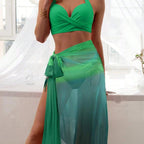 Damen Badeanzug-Set mit farbenfrohem Wickelrock und komfortablem Oberteil R&B