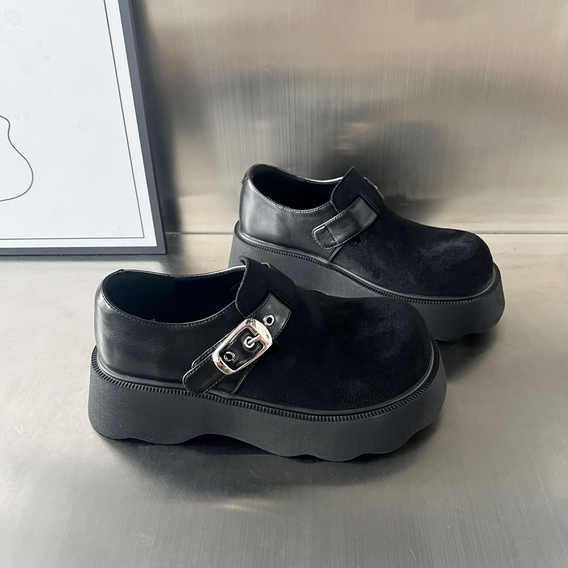Damen Komfortable Plateau-Clogs mit modischem Schnallenverschluss und rutschfester Sohle R&B