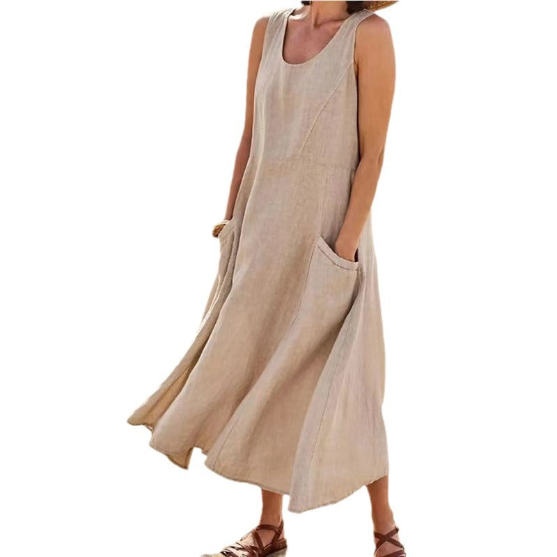 Damen Sommerliches Maxi-Kleid mit praktischen Taschen und lässigem Schnitt R&B
