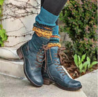 Damen Schnürstiefel mit modischem Wildleder-Detail und robustem Blockabsatz R&B