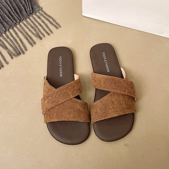 Damen bequeme Riemensandalen mit geschwungenen Riemen R&B