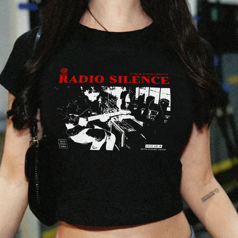 Damen Crop-T-Shirt mit fruchtigem Kirschdesign und lockerem Schnitt R&B