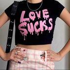 Damen T-Shirt mit kreativem Schlüsselherz-Motiv und modernem Print R&B