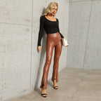 Damen Hochgezogene Leggings mit seitlichen Schlitzen R&B