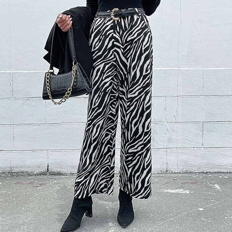 Damen Weite Palazzo-Hose mit stylischem Zebradesign R&B