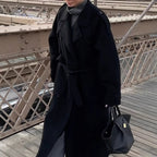Damen Oversize Wintermantel mit elegantem Revers und praktischen Taschen R&B