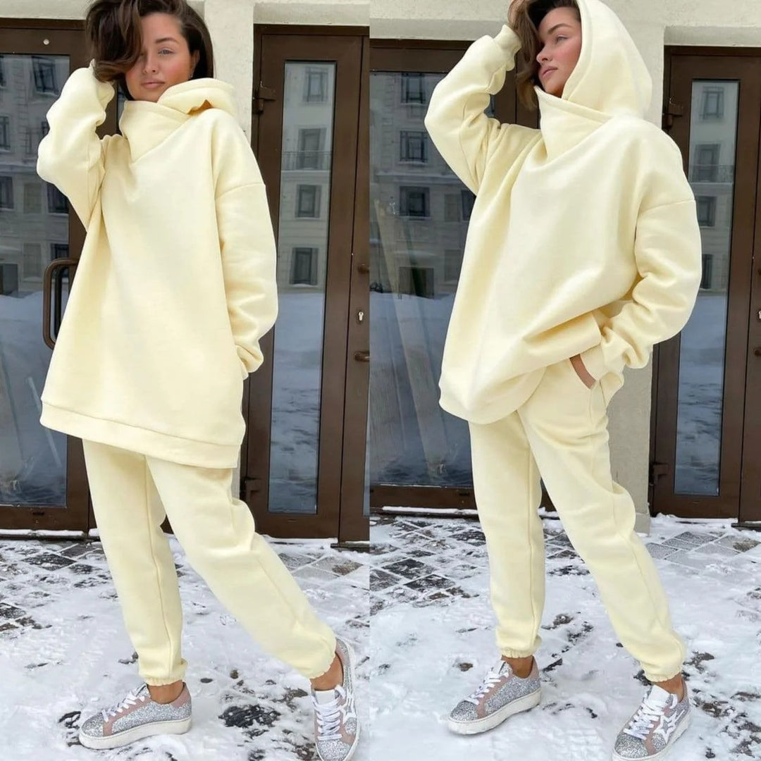 Damen lässiges Oversized Sweatshirt und Jogginghose Set R&B