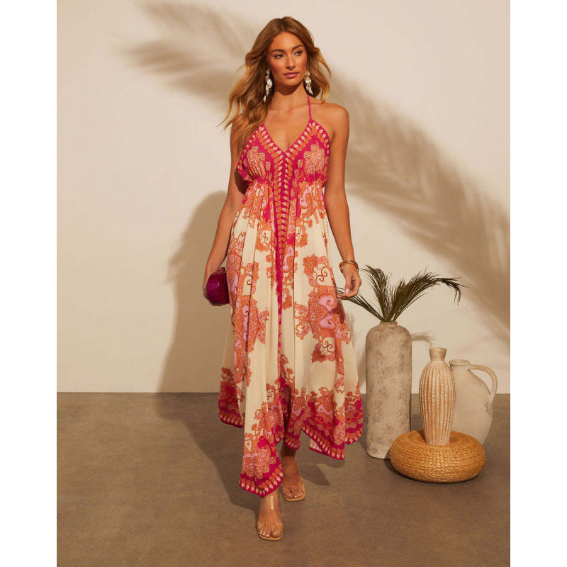 Damen Maxikleid mit verspieltem Muster R&B
