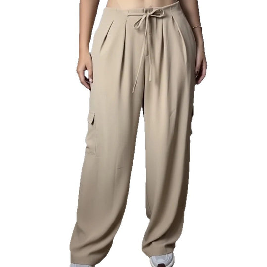 Damen weite Cargo-Hose mit elastischem Bund und praktischen Taschen R&B