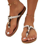 Damen Zehentrenner-Sandalen mit geflochtenem Riemen und eleganter Holz-Optik R&B