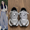 Damen Sportliche Atmungsaktive Sneaker mit modischen Metallic-Elementen
