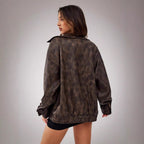 Damen Sportliche Oversized jacke mit praktischen Taschen und elastischem Saum R&B
