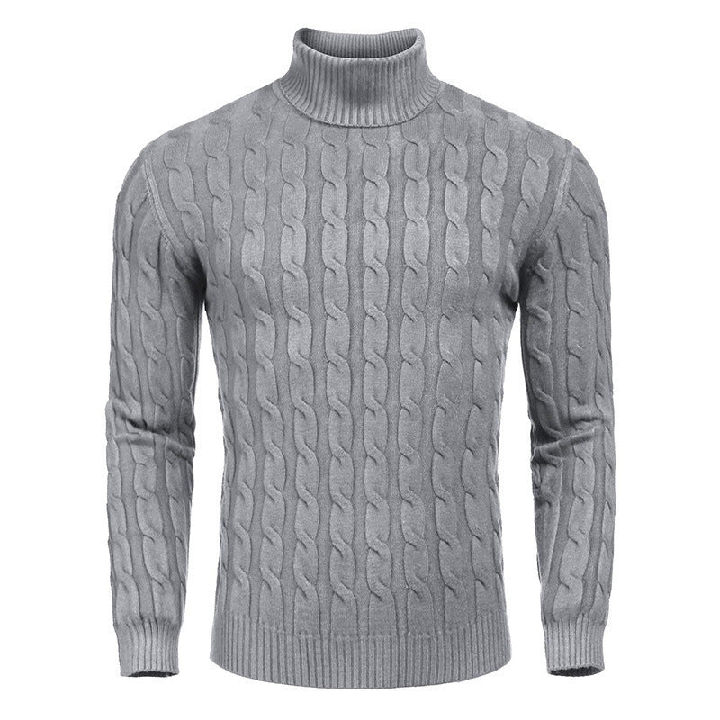 Herren modischer Rollkragenpullover mit strukturierter Strickoptik R&B