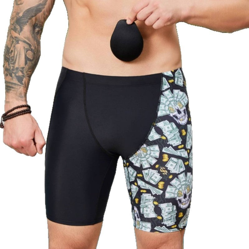 Herren Schwimmshorts mit dynamischem Dollar-Design und bequemem Stretch R&B