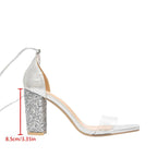 Damen Glitzernde Hochzeits Sandalen R&B