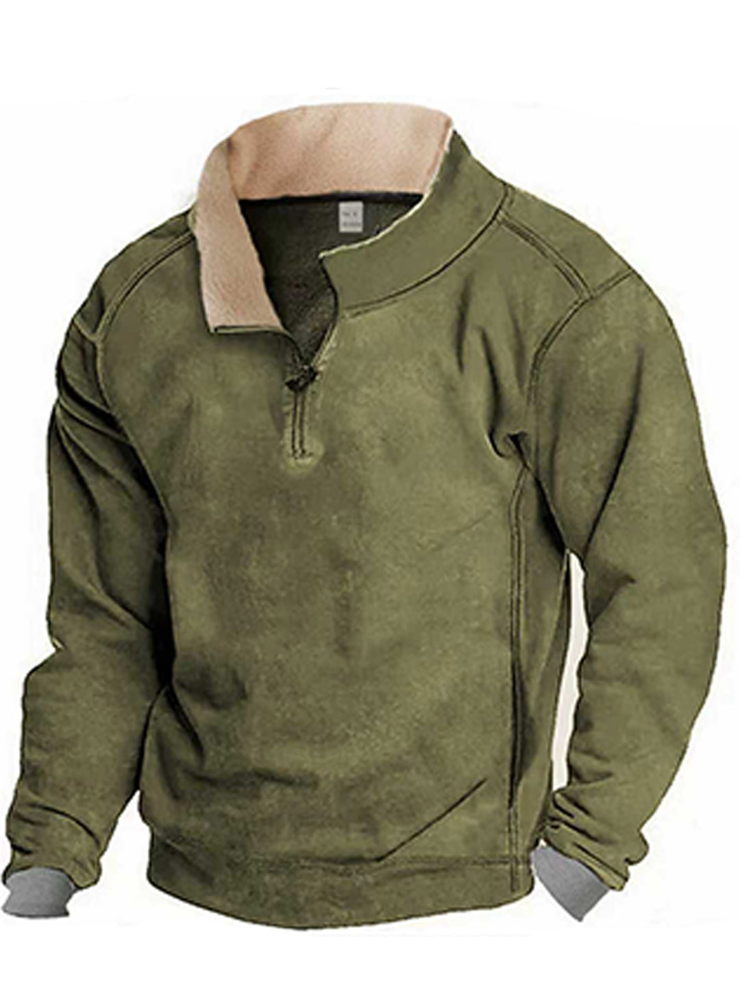 Herren Fleece Sweatshirt mit Stehkragen R&B