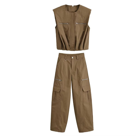 Damen Cargohose mit praktischen Seitentaschen und modischem Schnitt R&B