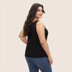 Damen ärmelloses Tanktop mit schwungvollem V-Ausschnitt R&B