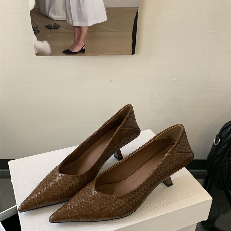 Damen elegante spitze Pumps mit geflochtenem Design und praktischem Komfort R&B