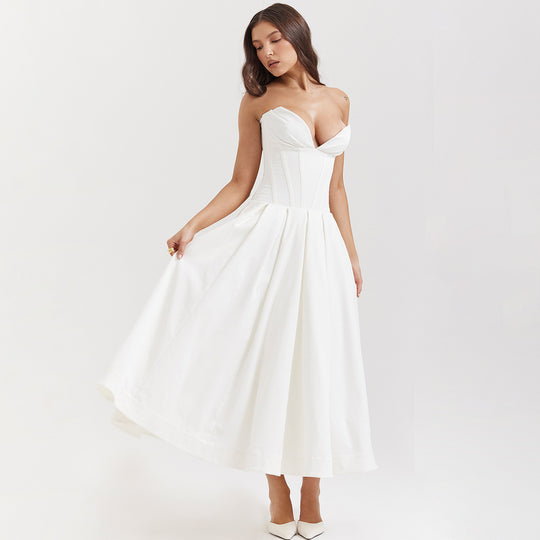 Damen Elegantes und figurbetontes Abendkleid mit tiefem Ausschnitt R&B