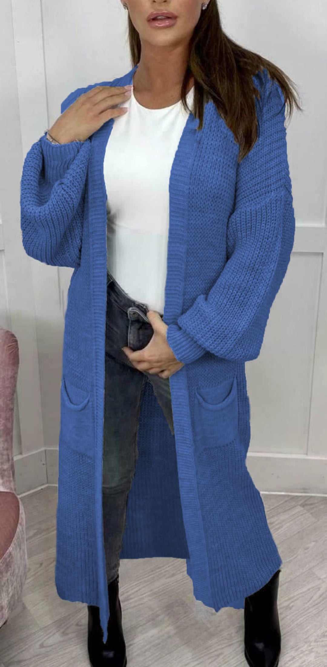 Damen Strickmantel mit tiefen Taschen und modernen Details R&B